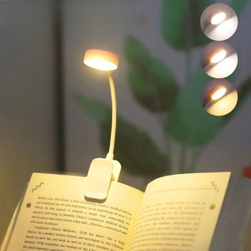 Clip-on LED leeslamp met 3 lichtstanden