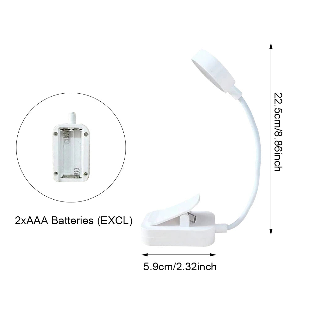 Clip-on LED Leeslamp met 3 Lichtstanden