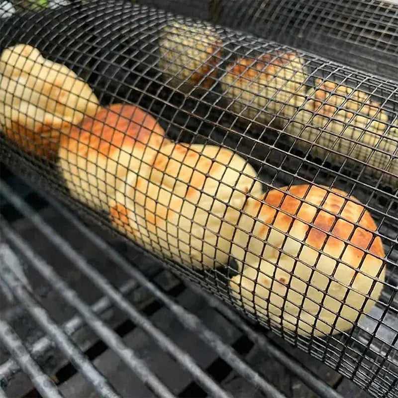 Ronde RVS Grillmand voor BBQ