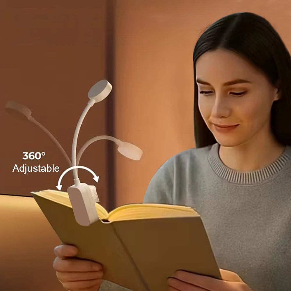 Clip-on LED Leeslamp met 3 Lichtstanden