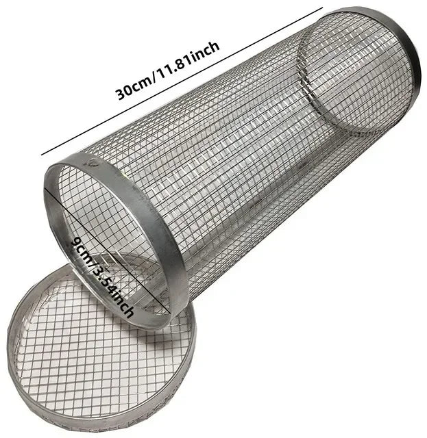 Ronde RVS Grillmand voor BBQ