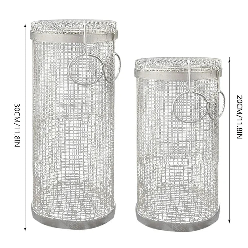 Ronde RVS Grillmand voor BBQ